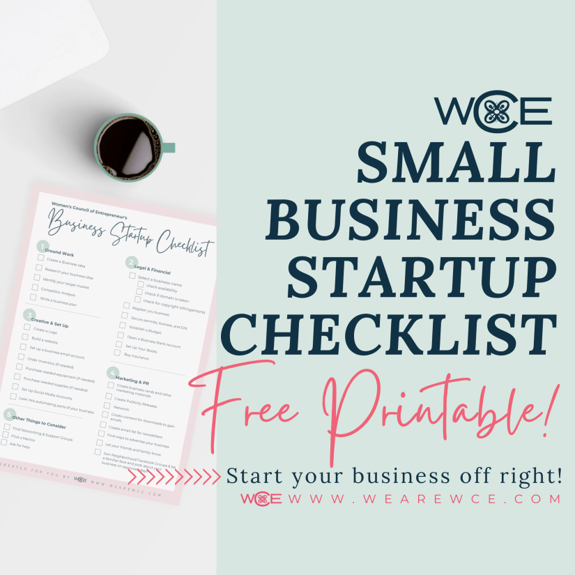 Free Printable ~ Your Business Startup Checklist – WCE Small Business ...